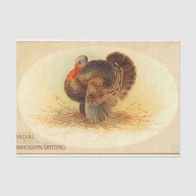 Vintage Thanksgiving Mix Series Design 1 Tissue Paper (Front)