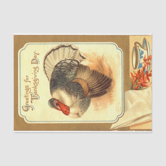 Vintage Thanksgiving Mix Series Design 4 Tissue Paper (Front)