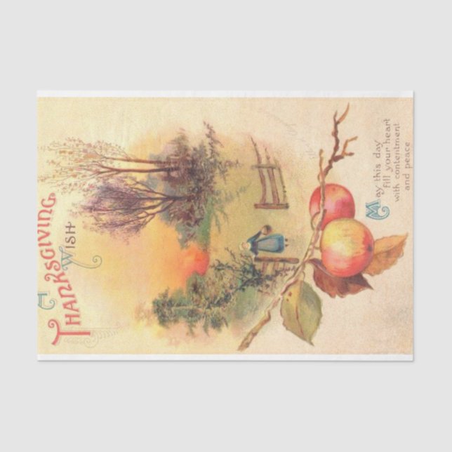 Vintage Thanksgiving Mix Series Design 5 Tissue Paper (Front)