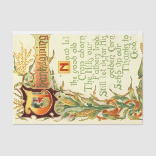 Vintage Thanksgiving Mix Series Design 6 Tissue Paper (Front)