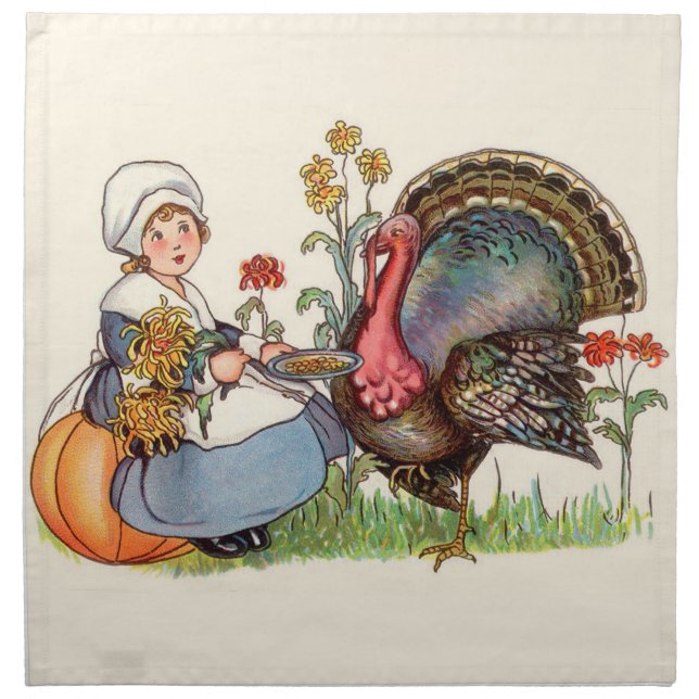 Vintage Thanksgiving Napkin (Front)
