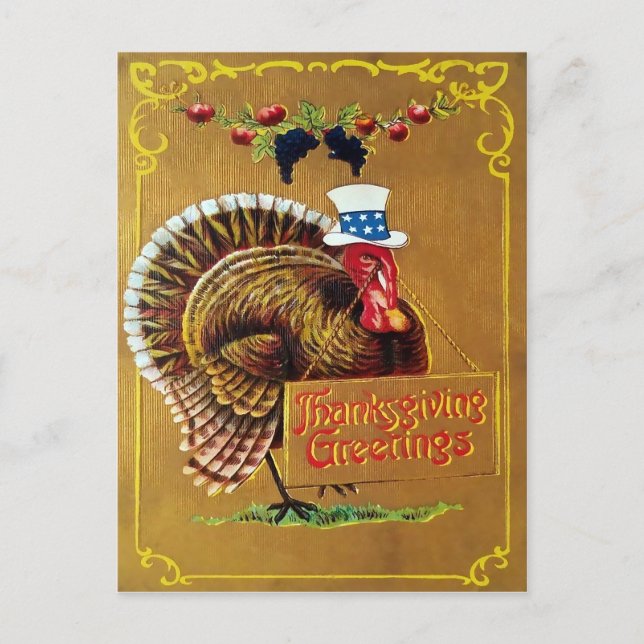 Vintage Thanksgiving Postcard (Front)