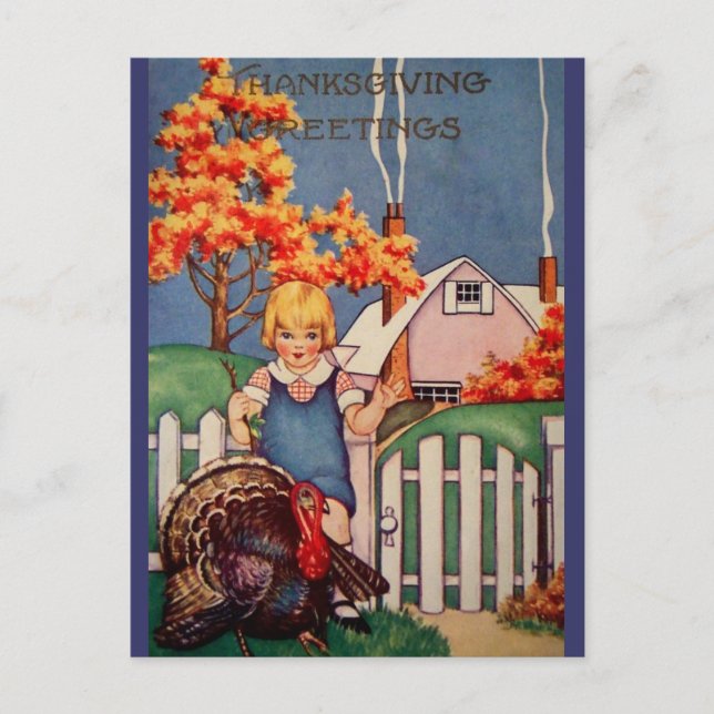 Vintage Thanksgiving Postcard (Front)