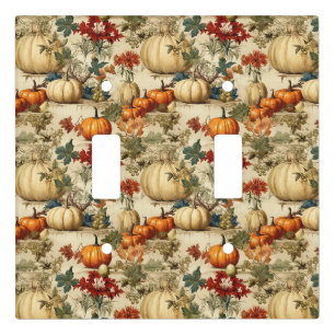 Vintage Thanksgiving Pumpkin Floral Harvest Light Switch Cover