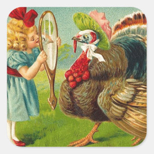 Vintage Thanksgiving Square Sticker