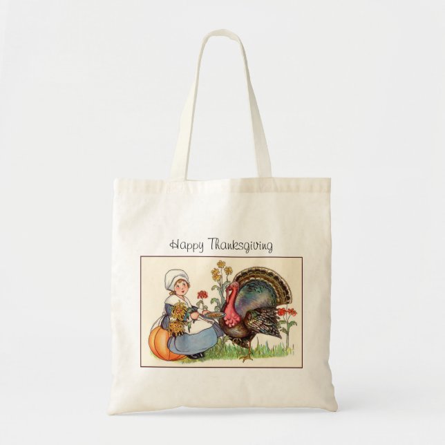 vintage thanksgiving tote bag (Front)
