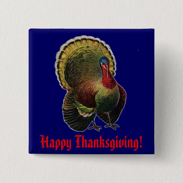 Vintage Thanksgiving Turkey Button (Front)
