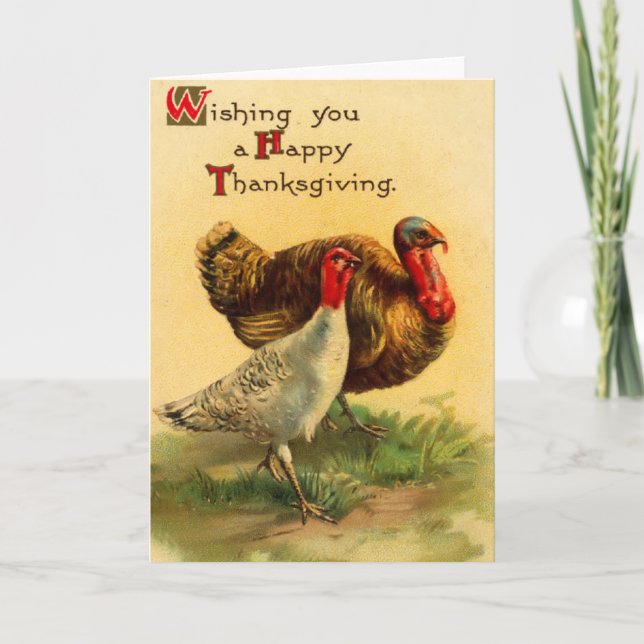 Vintage Thanksgiving Turkey Card (Front)