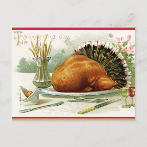 Vintage Thanksgiving Turkey Dinner  Postcard