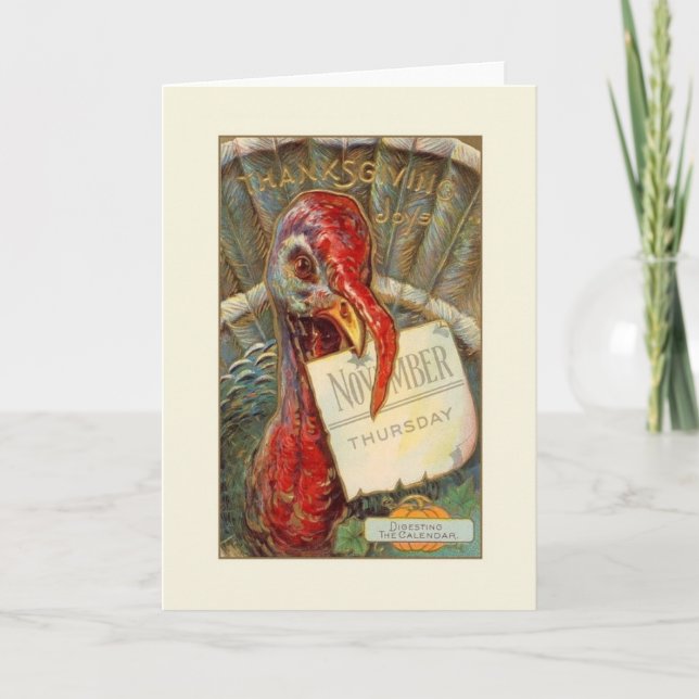 Vintage Thanksgiving Turkey Greeting Card (Front)