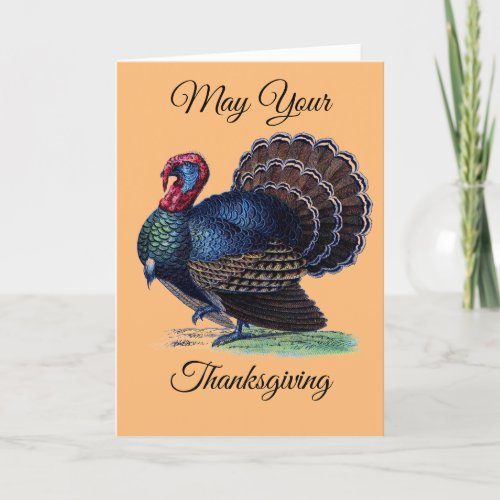Vintage Thanksgiving Turkey Holiday Card