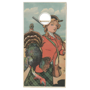 Vintage Thanksgiving Turkey Hunt (1904) Cornhole Set