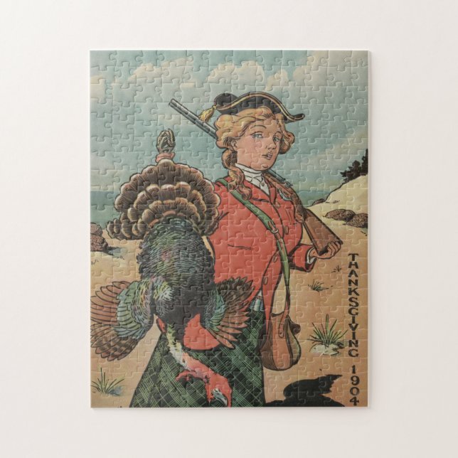 Vintage Thanksgiving Turkey Hunt (1904) Jigsaw Puzzle (Vertical)