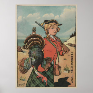 Vintage Thanksgiving Turkey Hunt (1904) Poster
