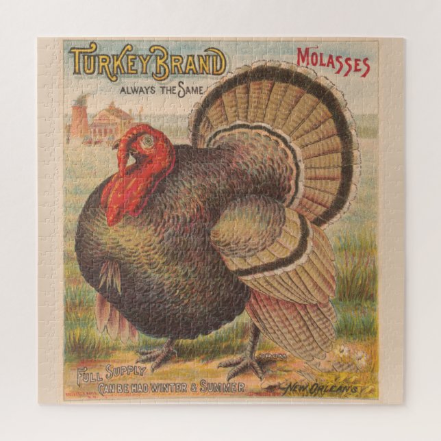Vintage Thanksgiving Turkey Illustration (1891) Jigsaw Puzzle (Vertical)