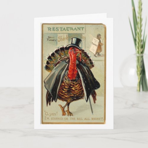 Vintage _ Thanksgiving Turkey is a Star Holiday Card