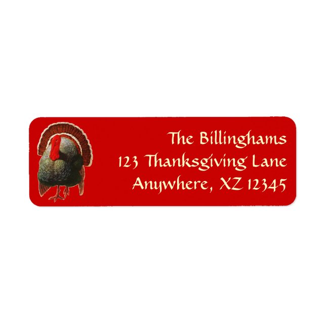 Vintage Thanksgiving Turkey Label (Front)