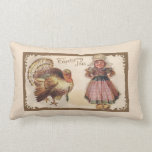 Vintage Thanksgiving Turkey Lumbar Pillow