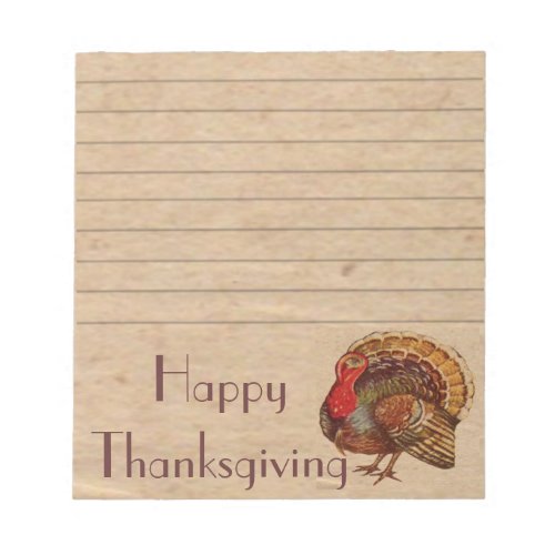 Vintage Thanksgiving Turkey Notepad