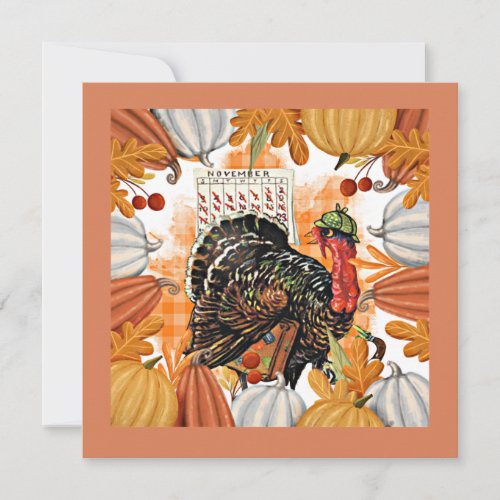 Vintage Thanksgiving Turkey on the Run Card