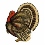 Vintage Thanksgiving Turkey Pin Statuette<br><div class="desc">Treat yourself,  your guests,  or your host and hostess to a vintage Thanksgiving gift that can be worn every year. This sturdy plastic pin is nearly 1/4" thick,  is 2" x 3",  and has a safety clasp pin on the back,  and was created from a vintage Thanksgiving card.</div>