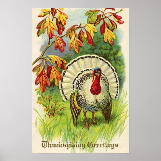 Vintage Thanksgiving Turkey Poster | Zazzle.com