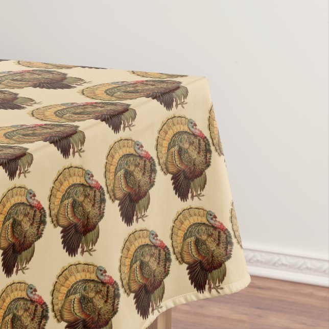 Vintage Thanksgiving Turkey Tablecloth (In Situ)