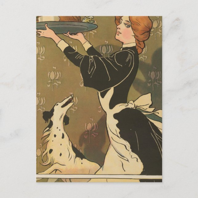 Vintage Thanksgiving Victorian Turkey Dinner Holiday Postcard (Front)