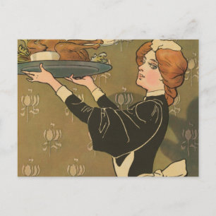 Vintage Thanksgiving Victorian Turkey Dinner Holiday Postcard