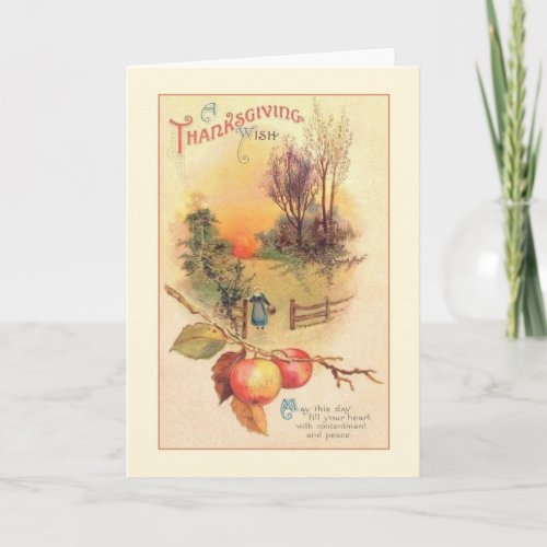 Vintage Thanksgiving Wish Greeting Card