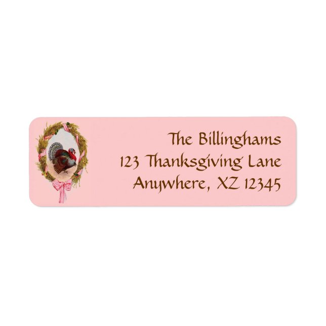 Vintage Thanksgiving Wreath Label (Front)