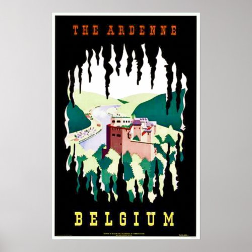 Vintage The Ardenne Belgium Travel Poster