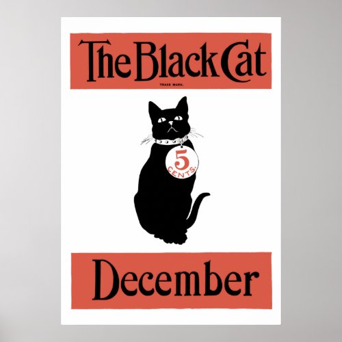 Vintage The Black Cat 1900 Cover Poster