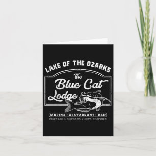 Vintage The Blue Cat Lodge Lake Of The Ozarks  Card