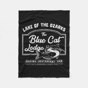 Vintage The Blue Cat Lodge Lake Of The Ozarks Fleece Blanket
