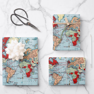Vintage The British Empire Spans the World Map Wra Wrapping Paper Sheets