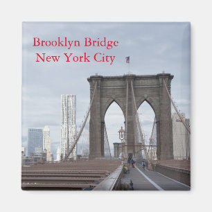 Vintage The Brooklyn Bridge in New York City Magnet