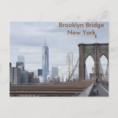 Vintage The Brooklyn Bridge in New York City Postcard