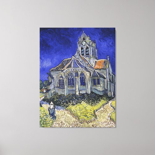 Vintage The church in Auvers_sur_Oise by Van Gogh Canvas Print