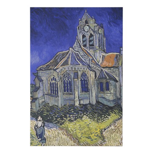 Vintage The church in Auvers_sur_Oise by Van Gogh  Faux Canvas Print