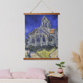 Vintage The church in Auvers-sur-Oise by Van Gogh Hanging Tapestry