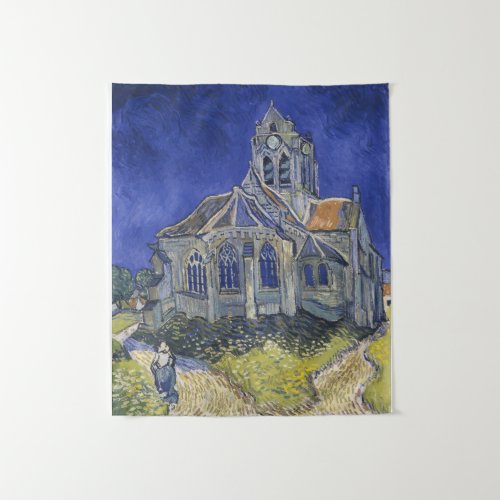 Vintage The church in Auvers_sur_Oise by Van Gogh Tapestry