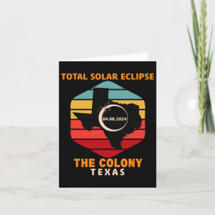Vintage The Colony Texas Total Solar Eclipse 2024  Card