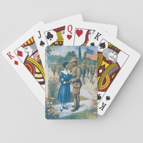 Vintage The Colored Man Is No Slacker Playing Cards