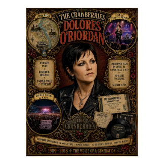 Vintage The Cranberries Dolores O'Riordan Wall Art