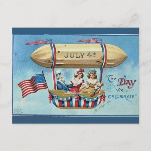 Vintage The Day We Celebrate July 4 Postcard