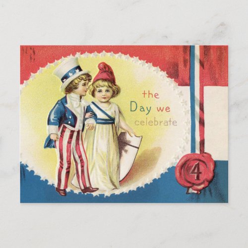 Vintage The Day We Celebrate July 4th Postcard