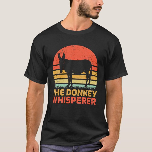 Vintage The Donkey Whisperer Retro Donkey T Shirt (Front)