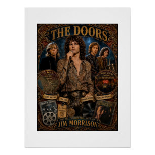 Vintage The Doors Jim Morrison Rock Band Poster