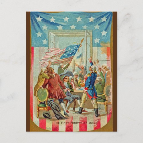 Vintage The First Fourth of July Postcard